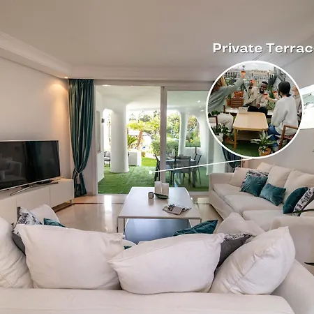 Apartment Vacation I Jardines De Ventura Del Mar, Walk To Puerto Banus Marina, A Minute From The Beach, Groundfloor, Family Friendly And Pool